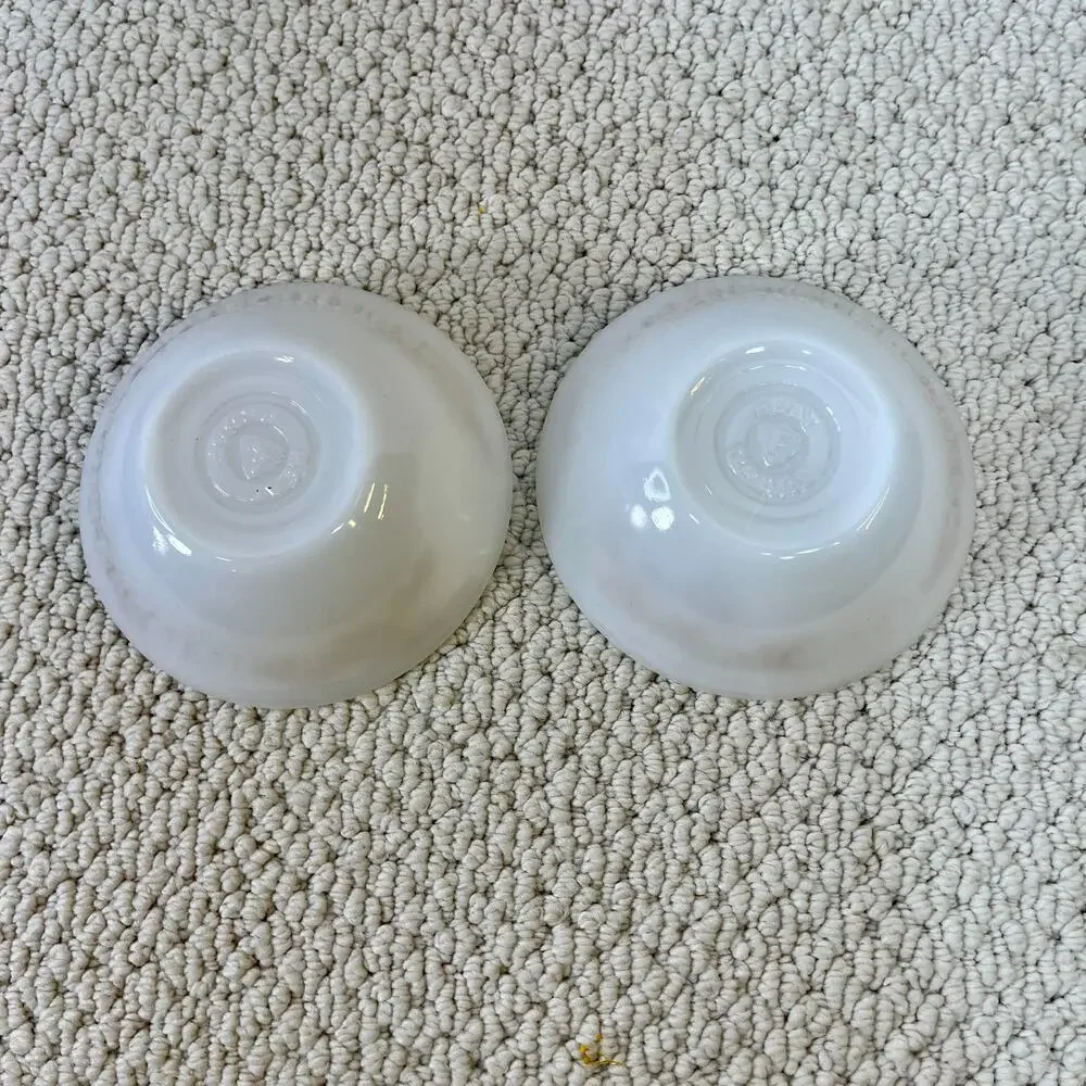 Federal Glass Golden Glory Small Dessert Bowls Lot of 2 White Gold 1950s-1960s